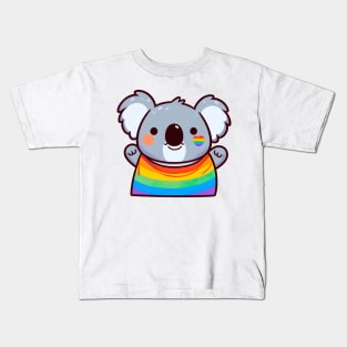 Gay Pride Chibi Koala Bear Kids T-Shirt